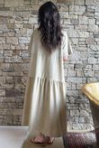 Rustic Nature Linen Blend Smock T Shirt Dress Washed Cedar